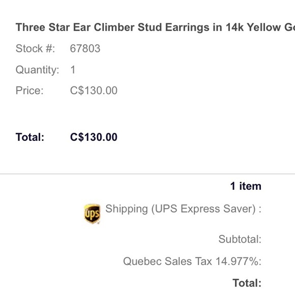 14k Three star stud earrings - Picture 3 of 3